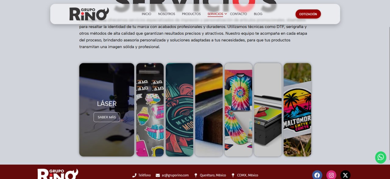 Captura del sitio de Grupo Rino — sección 8
